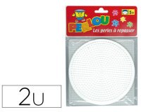 Plaque graine créative picots support perles à repasser 15cm rond/carré sachet 2 unités