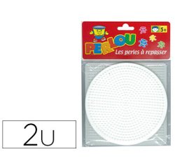 Plaque graine créative picots support perles à repasser 15cm rond/carré sachet 2 unités