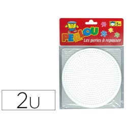 Plaque graine créative picots support perles à repasser 15cm rond/carré sachet 2 unités