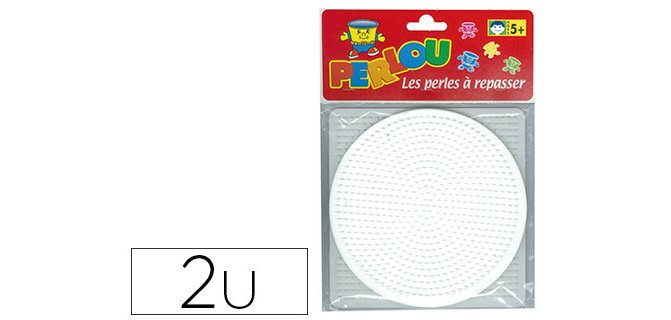 Plaque graine créative picots support perles à repasser 15cm rond/carré sachet 2 unités