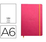 Rhodiarama carnet rembordé rigide 9x14 cm 192 pages uni papier ivoire 90g fermeture élastique - Framboise