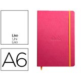 Rhodiarama carnet rembordé rigide 9x14 cm 192 pages uni papier ivoire 90g fermeture élastique - Framboise