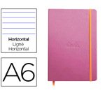 Rhodiarama carnet rembordé rigide 9x14 cm 192 pages ligné papier ivoire 90g fermeture élastique - Lilas