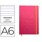 Carnet rhodia webnotebook a6 9x14cm couverture simili cuir framboise 192 pages 90g ligné élastique marque-page orange