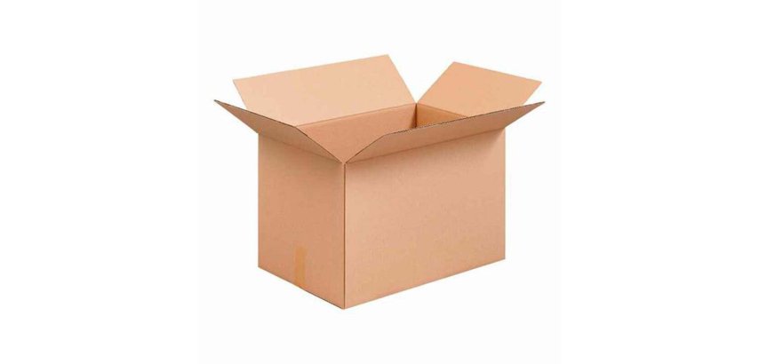 Caisse americaine kraft 600x400x400mm simple cannelurelivree a plat ecru