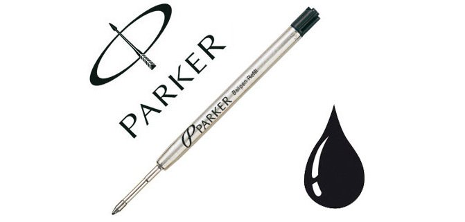 Recharge parker stylo-bille métal pointe large coloris noir