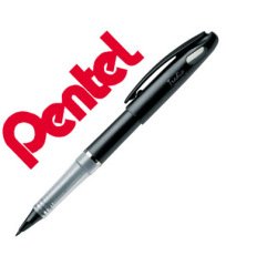 Stylo feutre à plume rechargeable encre liquide Pentel Tradio TRJ 50, noir
