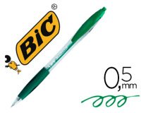 Stylo-bille bic atlantis écriture moyenne 0.5mm encre douce bille réctractable corps cristal clip grip préhension vert