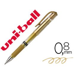 Stylo-bille uniball signo broad écriture large 0.8mm pointe 1mm grip caoutchouc encre gel résistante eau lumière or