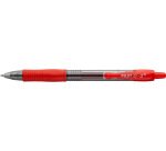 Roller pilot g2+ 5 ecriture fine 0.3mm encre gel retractable rechargeable corps translucide grip caoutchouc rouge