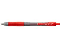 Roller pilot g2+ 5 ecriture fine 0.3mm encre gel retractable rechargeable corps translucide grip caoutchouc rouge