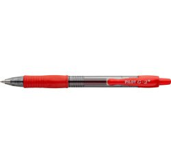 Roller pilot g2+ 5 ecriture fine 0.3mm encre gel retractable rechargeable corps translucide grip caoutchouc rouge