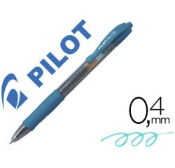 Roller pilot g2+ 7 fun ecriture moyenne 0.4mm encre gel retractable corps translucide grip caoutchouc turquoise
