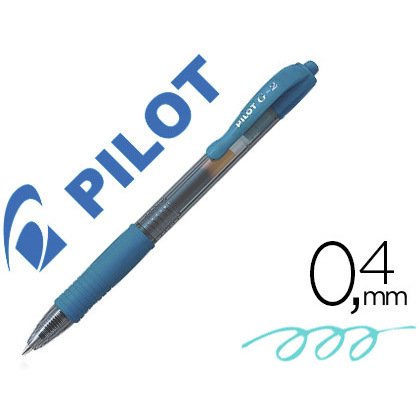 Roller pilot g2 7 fun ecriture moyenne 0.4mm encre gel retractable corps translucide grip caoutchouc couleur turquoise