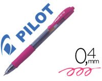 Roller pilot g2 7 fun ecriture moyenne 0.4mm encre gel retractable corps translucide grip caoutchouc couleur rose