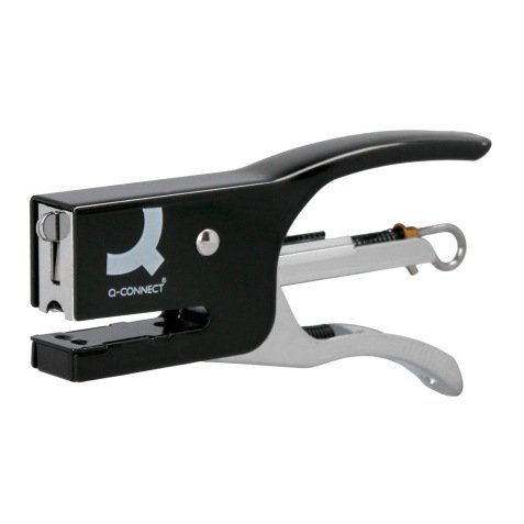 Pince agrafeuse q-connect métal agrafes n.10 résistance capacité agrafage 12f coloris noir