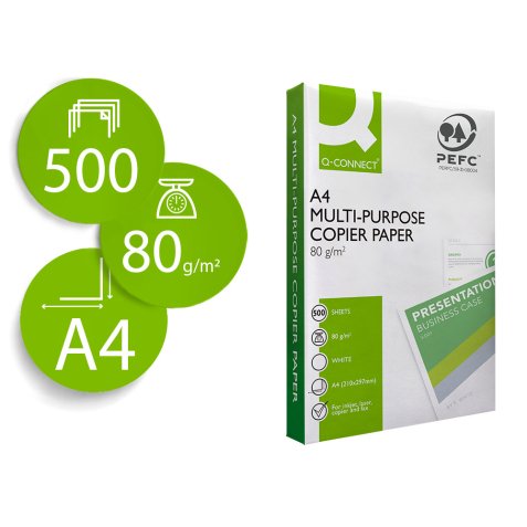 Papier q-connect a4 80g/m2 multifonction economy 500     feuilles