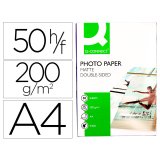 Papier photo q-connect jet d'encre recto-verso fini mat  a4 200g/m2 compatible toute   imprimante - paquet de 50