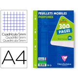 Feuillets mobiles sous film A4 300 pages perforées petits carreaux