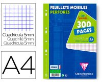 Feuillets mobiles sous film A4 300 pages perforées petits carreaux