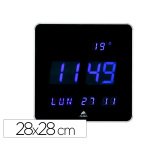 Horloge murale led alba horledsq plastique abs carre  28x28cm silencieuse grande    lisibilite coloris noir/gris