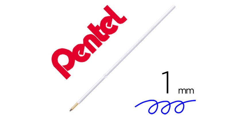 Recharge pour stylo-bille retractable pentel bx470 izee pointe large 1mm encre bleue  sachet 2 unites