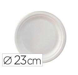 Assiette plate ivoire coldis fibres vegetales              biodegradable diametre 23cm   sachet 50 unites