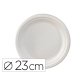 Assiette plate ivoire coldis fibres vegetales              biodegradable diametre 23cm   sachet 50 unites