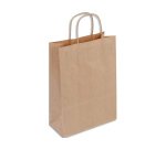 Sac kraft 100g/m2 poignees torsadees 32x12x44cm paquet   50 unites coloris brun