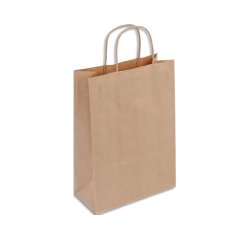 Sac kraft 100g/m2 poignees torsadees 32x12x44cm paquet   50 unites coloris brun