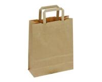 Sac kraft 90g/m2 poignees plates 32x16x42cm paquet 50   unites coloris brun
