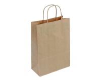 Sac kraft 90g/m2 poignees torsadees 22x10x31cm paquet   50 unites coloris brun