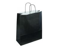 Sac kraft 90g/m2 poignees torsadees 23x12x30cm paquet   50 unites coloris noir
