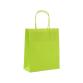 Sac kraft 90g/m2 poignees torsadees 18x8x22cm paquet 50 unites coloris vert