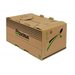 Caisse multi-usage boxina double cannelure empilable    stockage demenagement         53x35x26,8cm