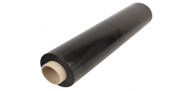 Film etirable manuel cast eco polyethylene 20 microns face  interne collante 450mmx270m   coloris opaque noir