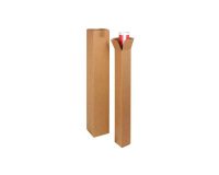 Tube d expedition carre cartonkraft recycle simple cannelureprotection renforcee aux      extremites 15x15x60cm