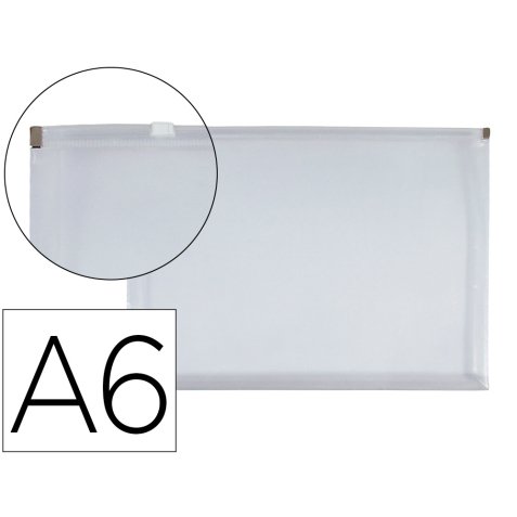 Pochette enveloppe liderpapel polypropylene 180 microns a6  105x148mm fermeture eclair    transparent incolore