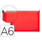 Pochette enveloppe liderpapel polypropylene 180 microns a6  105x148mm fermeture eclair    rouge translucide