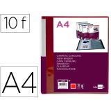 Protege-documents liderpapel personnalisable kangourou     polypropylene 10 pochettes    fixes a4 coloris rouge