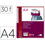 Protege-documents liderpapel personnalisable kangourou     polypropylene 30 pochettes    fixes a4 coloris rouge
