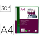 Protege-documents liderpapel personnalisable kangourou     polypropylene 30 pochettes    fixes a4 coloris vert