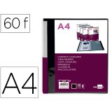 Protege-documents liderpapel personnalisable kangourou     polypropylene 60 pochettes    fixes a4 coloris noir opaque