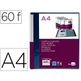 Protege-documents liderpapel personnalisable kangourou     polypropylene 60 pochettes    fixes a4 coloris bleu