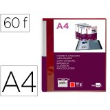 Protege-documents liderpapel personnalisable kangourou     polypropylene 60 pochettes    fixes a4 coloris rouge