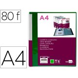 Protege-documents liderpapel personnalisable kangourou     polypropylene 80 pochettes    fixes a4 coloris vert