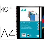 Protege-documents liderpapel personnalisable kangourou 40  pochettes amovibles 5         intercalaires a4 coloris noir