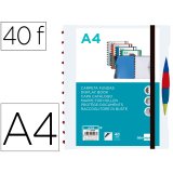 Protege-documents liderpapel personnalisable kangourou 40  pochettes amovibles 5         intercalaires a4 transparent