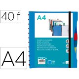 Protege-documents liderpapel personnalisable kangourou 40  pochettes amovibles 5         intercalaires a4 bleu