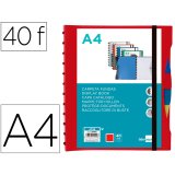 Protege-documents liderpapel personnalisable kangourou 40  pochettes amovibles 5         intercalaires a4 rouge